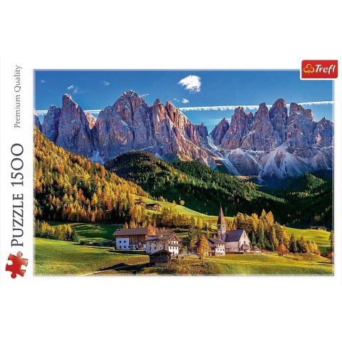 Puzzle 1500 elementów Dolina Val di Funes Dolomity Włochy Puzzle 1500 elementów Dolina Val di Funes Dolomity Włochy
