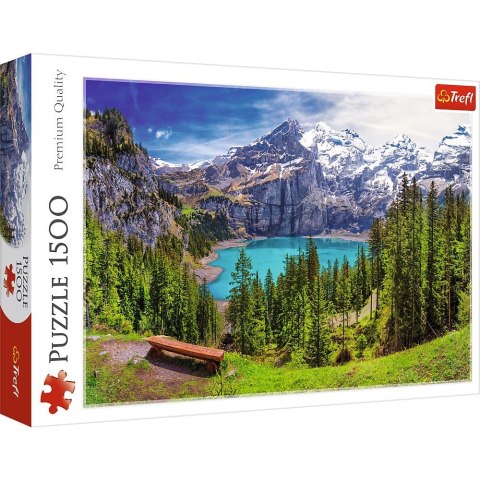 Puzzle 1500 elementów Jezioro Oeschinen, Alpy Puzzle 1500 elementów Jezioro Oeschinen, Alpy