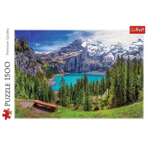 Puzzle 1500 elementów Jezioro Oeschinen, Alpy Puzzle 1500 elementów Jezioro Oeschinen, Alpy