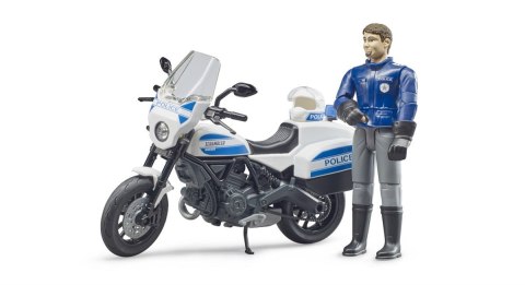 Scrambler Ducati Motocykl z policjantem Scrambler Ducati Motocykl z policjantem