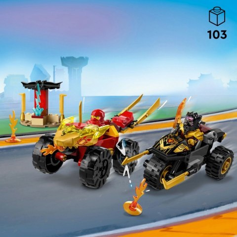Klocki Ninjago 71789 Bitwa samochodowo-motocyklowa między Kaiem a Rasem Klocki Ninjago 71789 Bitwa samochodowo-motocyklowa między Kaiem a Rasem