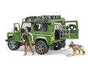 Pojazd Land Rover Defender z figurką leśnika i psem Pojazd Land Rover Defender z figurką leśnika i psem