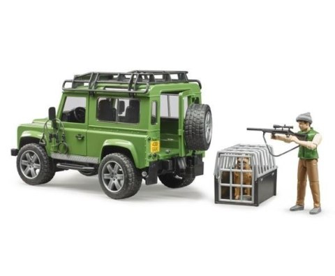 Pojazd Land Rover Defender z figurką leśnika i psem Pojazd Land Rover Defender z figurką leśnika i psem