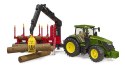 Traktor John Deere 7R 350 z przyczepą leśną Traktor John Deere 7R 350 z przyczepą leśną