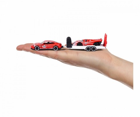 Pojazd Majorette Porsche z przyczepką, 3 rodzaje mix Pojazd Majorette Porsche z przyczepką, 3 rodzaje mix