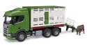 Pojazd Scania Super 560R Kontener z figurką krowy Pojazd Scania Super 560R Kontener z figurką krowy