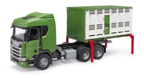 Pojazd Scania Super 560R Kontener z figurką krowy Pojazd Scania Super 560R Kontener z figurką krowy
