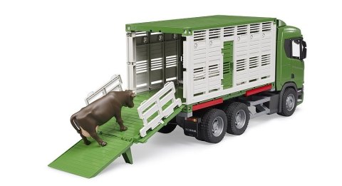 Pojazd Scania Super 560R Kontener z figurką krowy Pojazd Scania Super 560R Kontener z figurką krowy