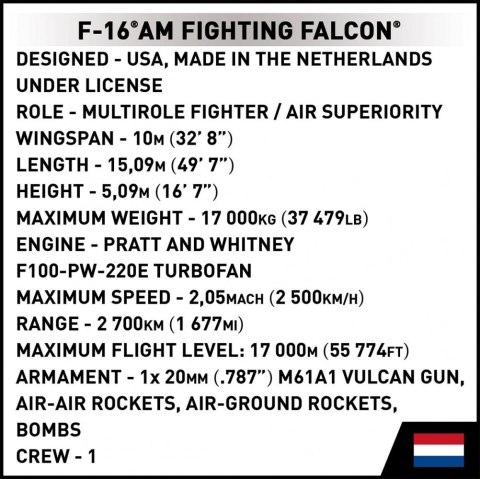 Klocki F-16 AM Fighting Falcon 425 klocków Klocki F-16 AM Fighting Falcon 425 klocków