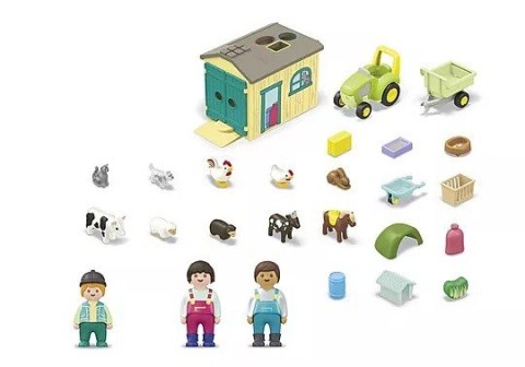 Zestaw z figurkami Junior 71656 Przygoda na gospodarstwie z traktorem, przyczepą i zwierzętami Zestaw z figurkami Junior 71656 Przygoda na gospodarstwie z traktorem, przyczepą i zwierzętami
