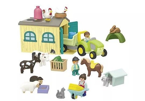 Zestaw z figurkami Junior 71656 Przygoda na gospodarstwie z traktorem, przyczepą i zwierzętami Zestaw z figurkami Junior 71656 Przygoda na gospodarstwie z traktorem, przyczepą i zwierzętami