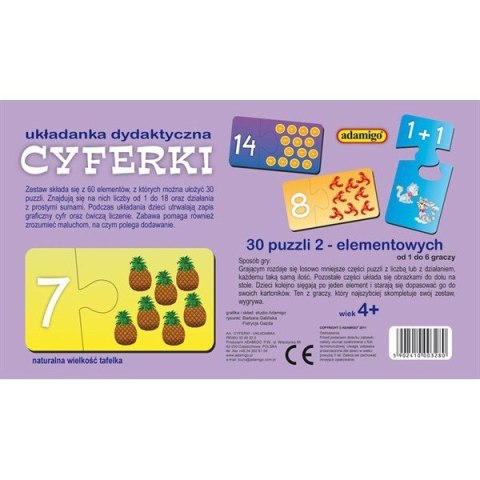 Układanka puzzlowa Cyferki Układanka puzzlowa Cyferki