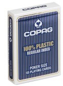 Karty Poker 100% Plastik PK2. Talia niebieska, index w 2 rogach Karty Poker 100% Plastik PK2. Talia niebieska, index w 2 rogach